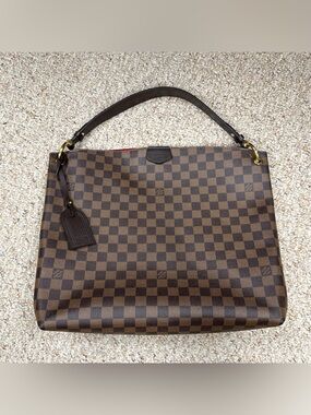 Louis Vuitton Brown Damier Ebene Graceful MM Hobo Shoulder Bag N44045 $2,160 COA
